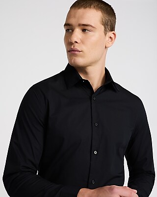 Slim Textured Diamond Print Cotton Stretch 1MX Dress Shirt