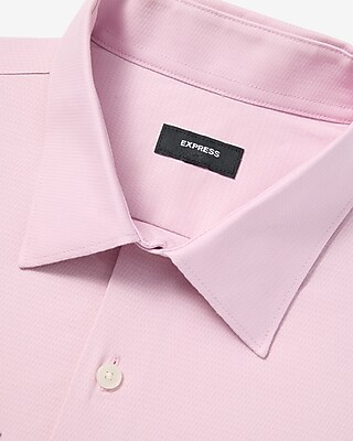 Slim Textured Diamond Print Cotton Stretch 1MX Dress Shirt