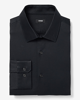 Slim Textured Cotton Stretch 1mx Dress Shirt