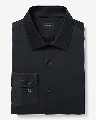 Slim Textured Cotton Stretch 1MX Dress Shirt