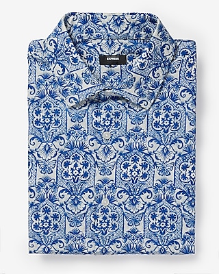 Extra Slim Butterfly Floral Stretch 1MX Dress Shirt