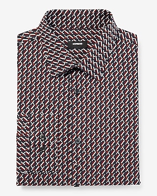 Classic Geo Print Stretch 1MX Dress Shirt