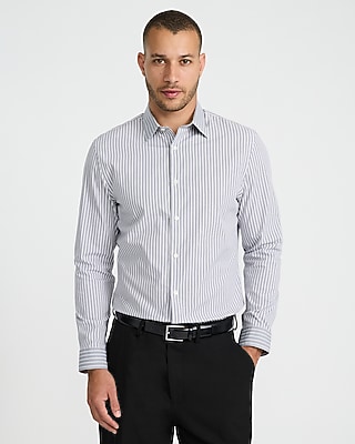 Slim Contrast Striped Cotton Stretch 1MX Dress Shirt
