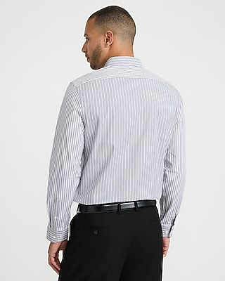 Slim Contrast Striped Cotton Stretch 1MX Dress Shirt