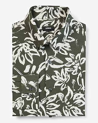 1970s Louis Féraud Floral Dress Shirt - Extra Small