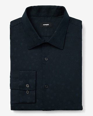 Slim Textured Dot Cotton 1MX Dress Shirt