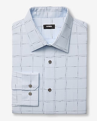 Slim Windowpane Plaid Wrinkle-Resistant Everyday Performance Dress Shirt