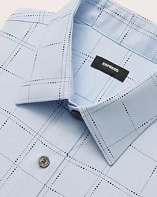 Slim Windowpane Plaid Wrinkle-Resistant Everyday Performance Dress Shirt