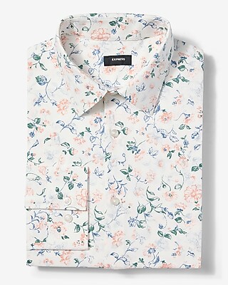 Slim Floral Stretch Modern Tech 1MX Dress Shirt
