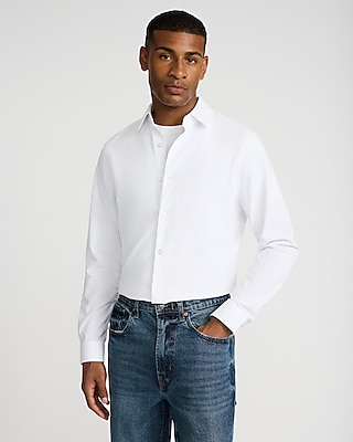 Express Men, Classic Solid Stretch 1Mx Dress Shirt in White