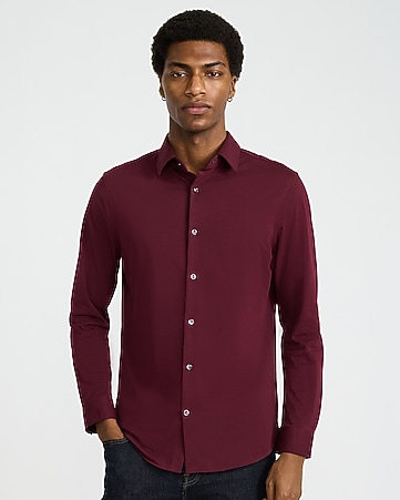 dark red dress shirt Burgundy Custom / Custom this is the shirt for you Autumn Satin Silk Men's Satin