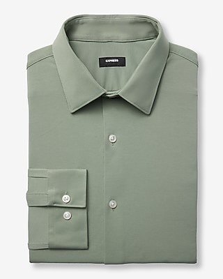 express green dress shirt Men's Slim Solid Stretch Modern Tech 1Mx in Blue XS 1mx shirt