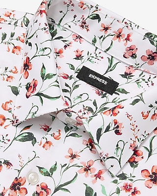 Slim Mini Floral Stretch Modern Tech 1MX Dress Shirt