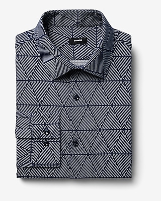 Slim Triangle Geo Stretch Modern Tech 1MX Dress Shirt