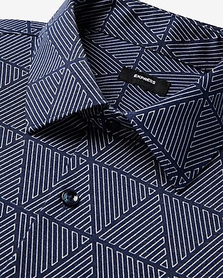 Slim Triangle Geo Stretch Modern Tech 1MX Dress Shirt