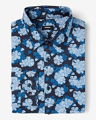 Extra Slim Floral Stretch Modern Tech 1MX Dress Shirt