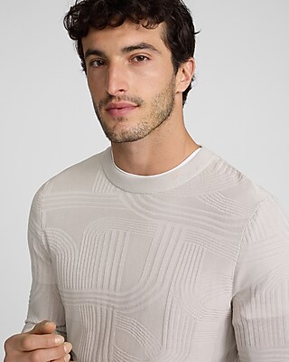 Abstract Texture Crew Neck Sweater