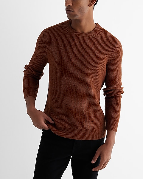 Ribbed Wool-blend Crew Neck Sweater | Express