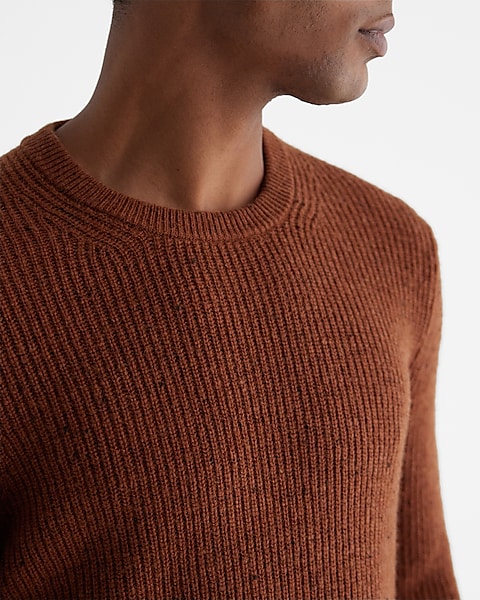 Ribbed Wool-blend Crew Neck Sweater | Express