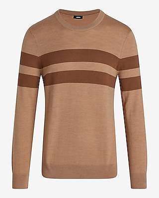 Striped Crew Neck Merino Wool Sweater