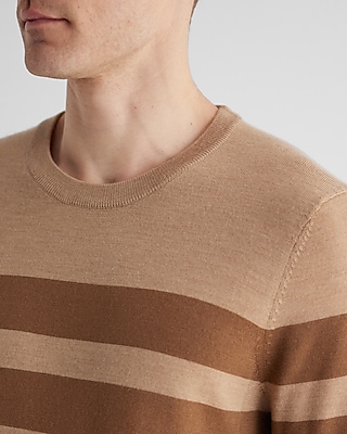 Striped Crew Neck Merino Wool Sweater