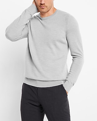 トップス ENNOY MERINO WOOL SWEATER MIX GRAY XL Merino Wool Crew Neck Sweater | Express