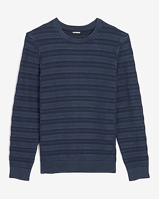 Striped Knit Crew Neck Sweater