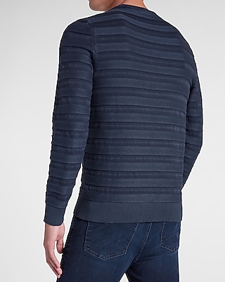 Striped Knit Crew Neck Sweater