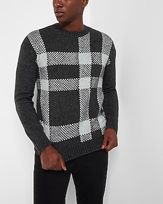Plaid Crew Neck Sweater