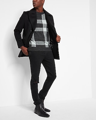 Plaid Crew Neck Sweater