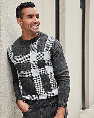 Plaid Crew Neck Sweater