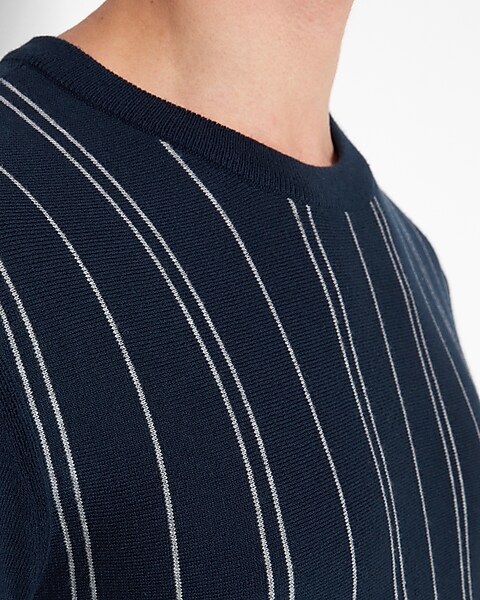 Tyjtyrjty Mens Striped Pleated Raglan Sleeves Round Neck Pullover Short Sleeve