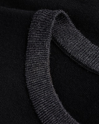 Color Block Merino Wool Crew Neck Sweater