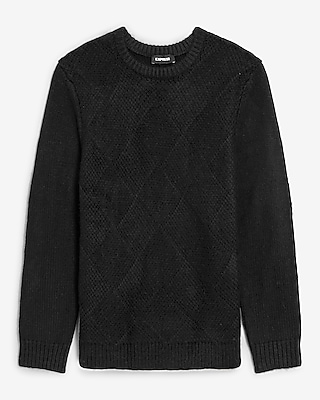 Patch Knit Crew Neck Sweater 