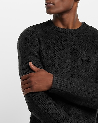 Patch Knit Crew Neck Sweater 