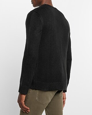 Patch Knit Crew Neck Sweater 