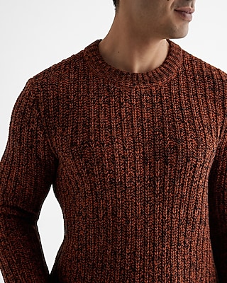 Cotton Blend Rib Knit Turtleneck Sweater