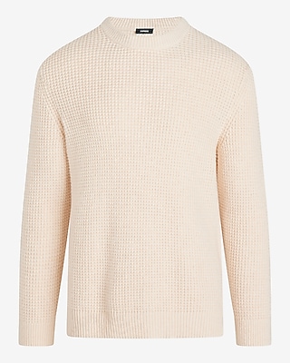 Oversized Cotton-Blend Waffle Knit Sweater