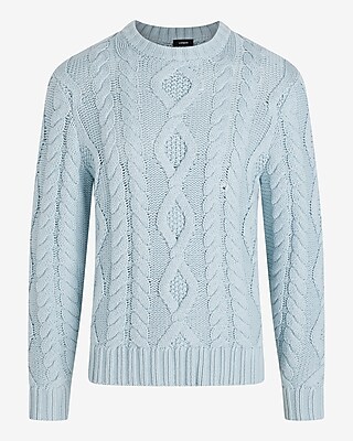 Cotton-blend Cable Knit Sweater | Express