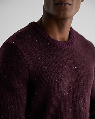 Flecked Wool-Blend Crew Neck Sweater