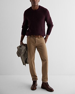 Flecked Wool-Blend Crew Neck Sweater