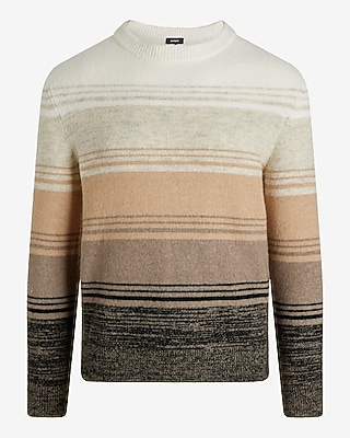 Textured Striped Crew Neck Sweater