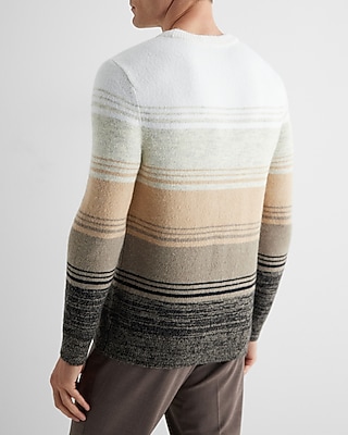 Textured Striped Crew Neck Sweater