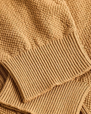 Textured Striped Crew Neck Cotton Sweater
