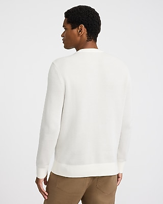 Two Tone Crew Neck Cotton Sweater