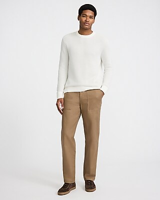 Two Tone Crew Neck Cotton Sweater