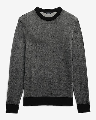 Two Tone Crew Neck Cotton Sweater