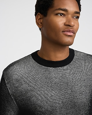 Two Tone Crew Neck Cotton Sweater