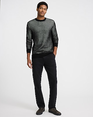 Two Tone Crew Neck Cotton Sweater
