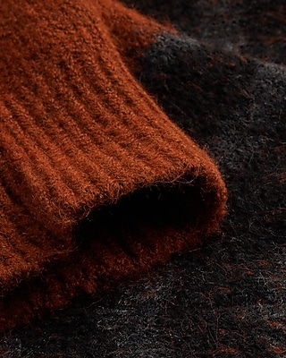 Fuzzy Striped Crew Neck Sweater